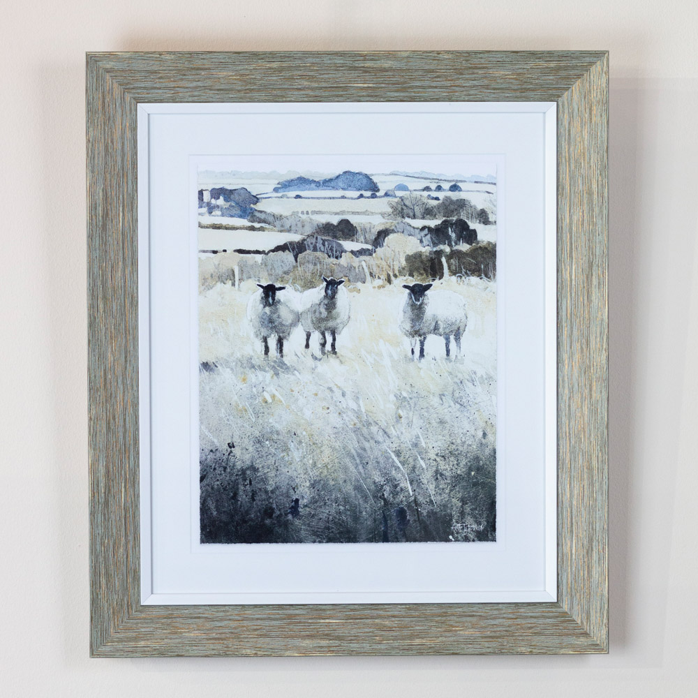 Framed print curious chatter 58 x 50 cm 2 asst