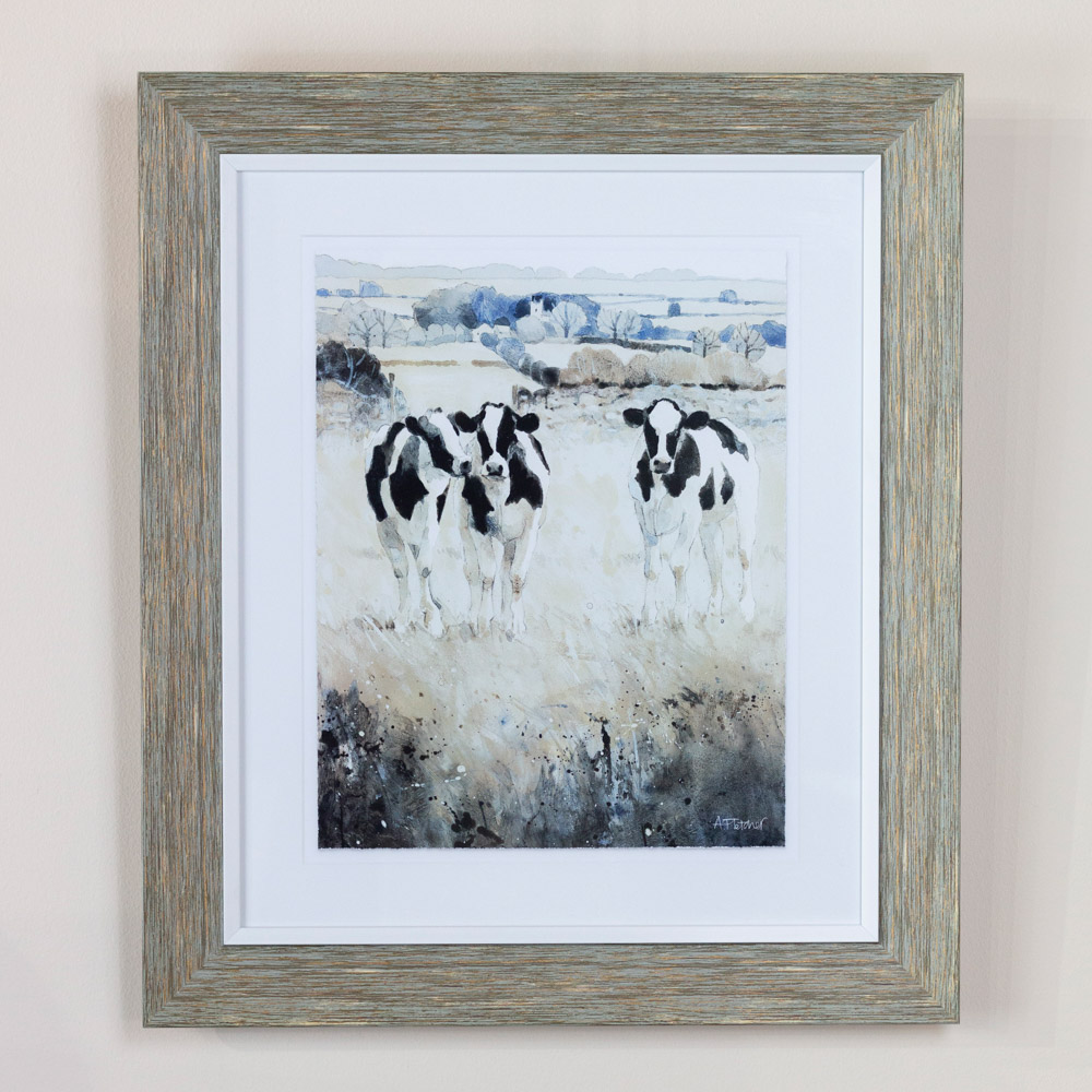 Framed print curious chatter 58 x 50 cm 2 asst