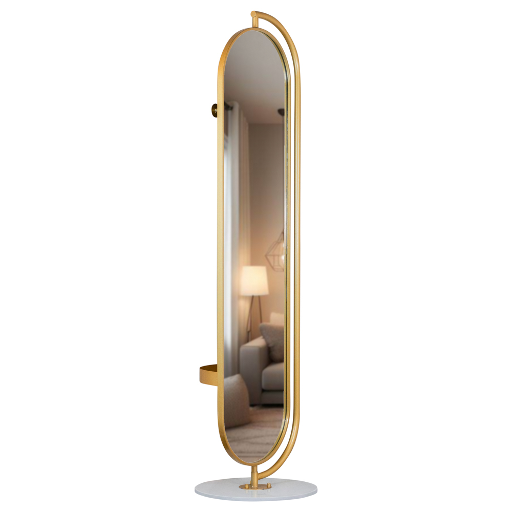Rotating mirror w/hangers and marble base 175cm