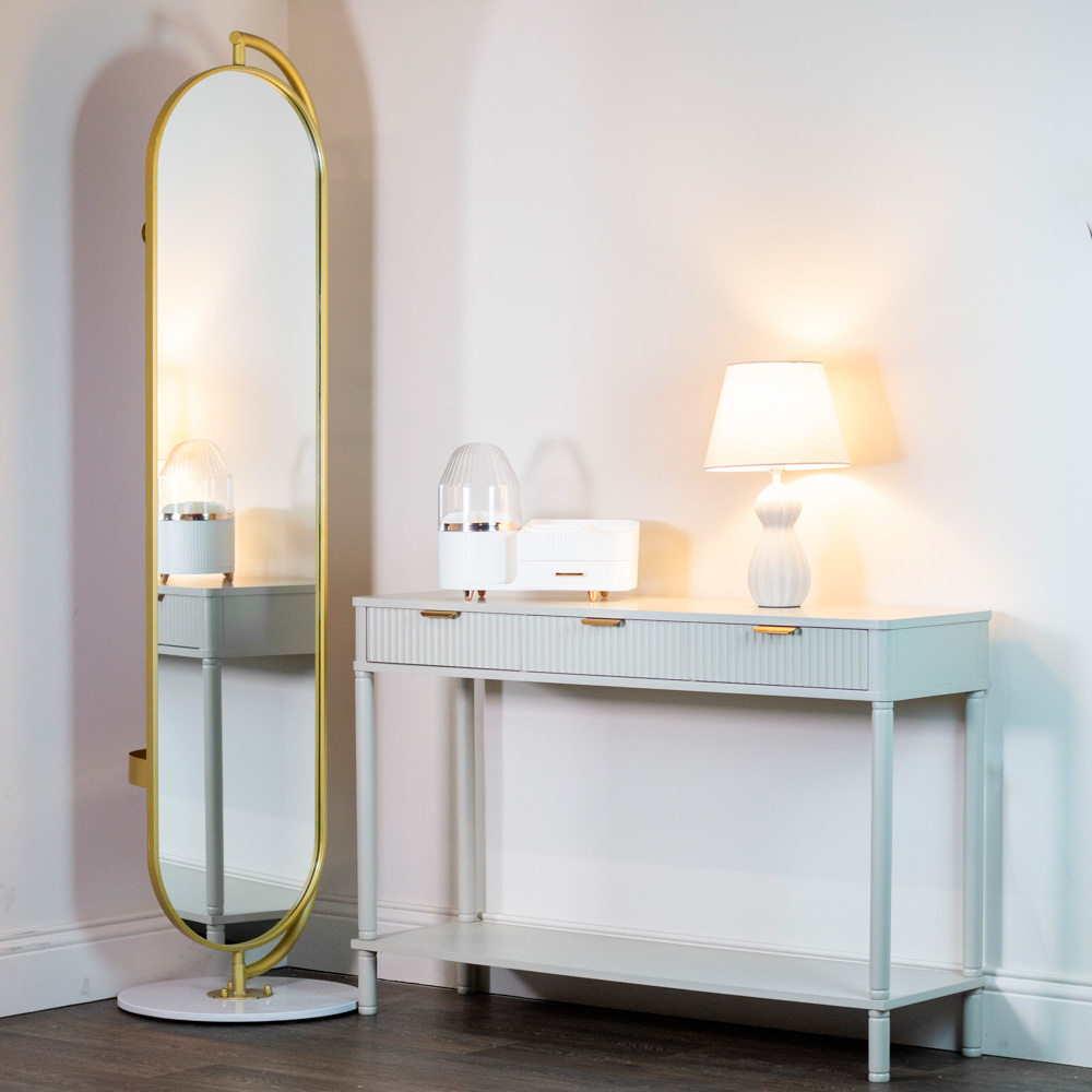 Rotating mirror w/hangers and marble base 175cm