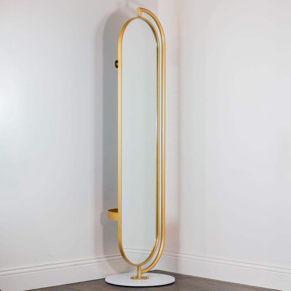 Rotating mirror w/hangers and marble base 175cm
