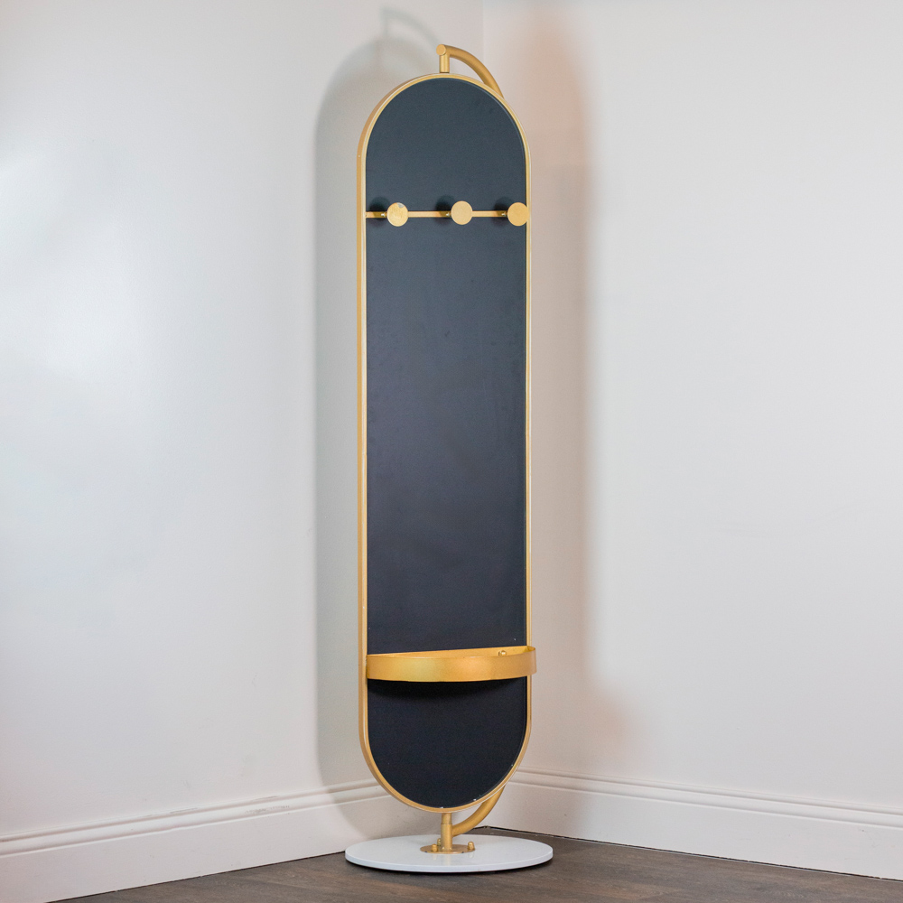 Rotating mirror w/hangers and marble base 175cm