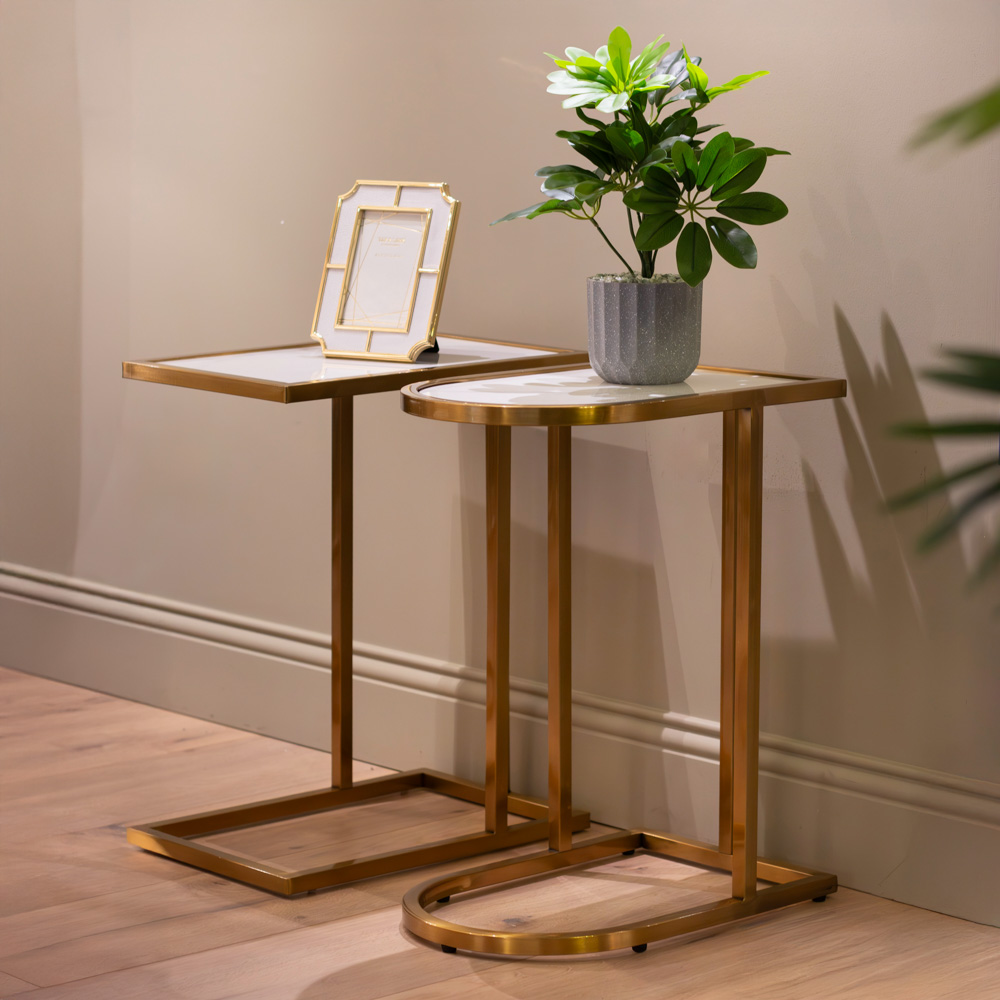Vienna marble sofa table curved