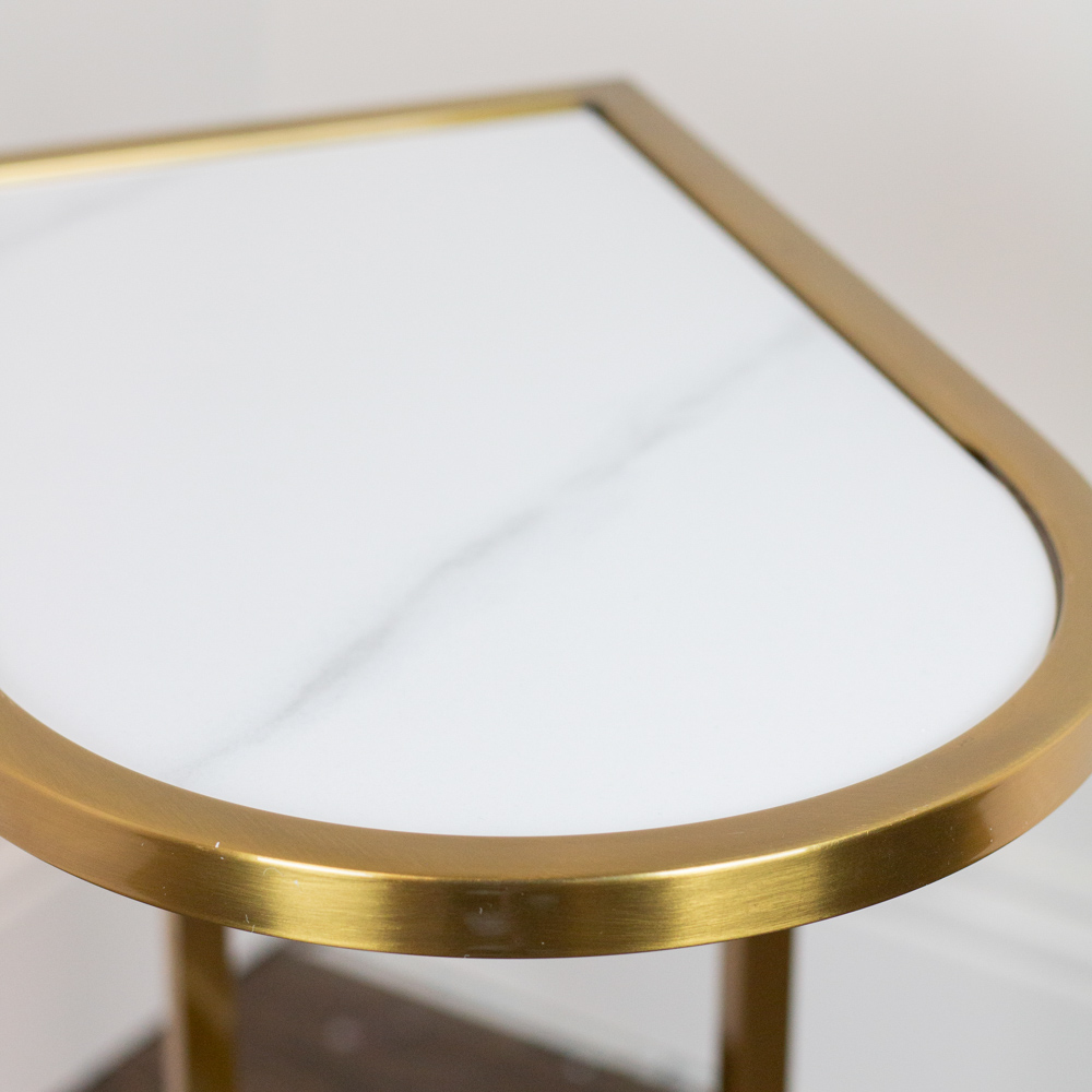 Vienna marble sofa table curved