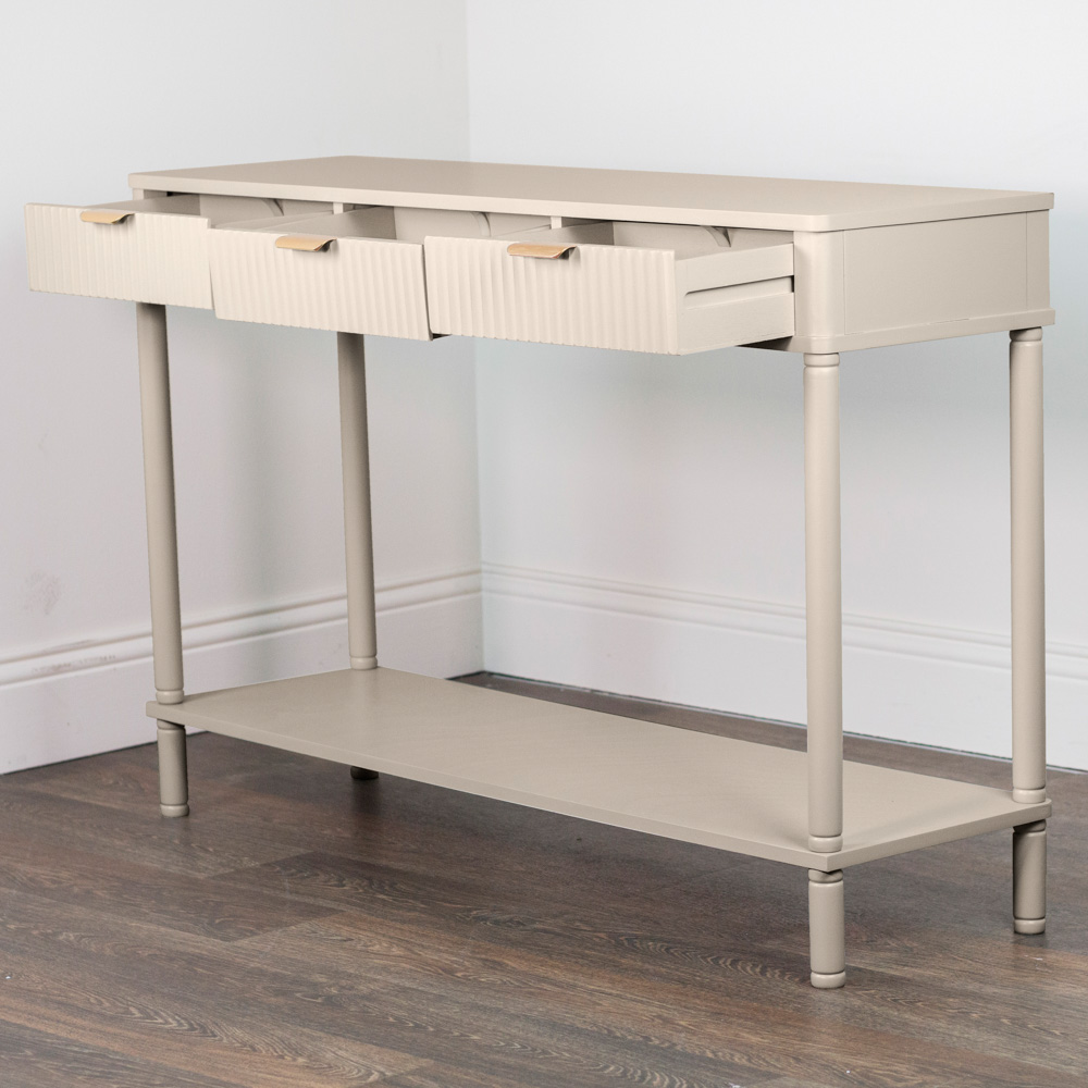 Parson 3 drawer console table