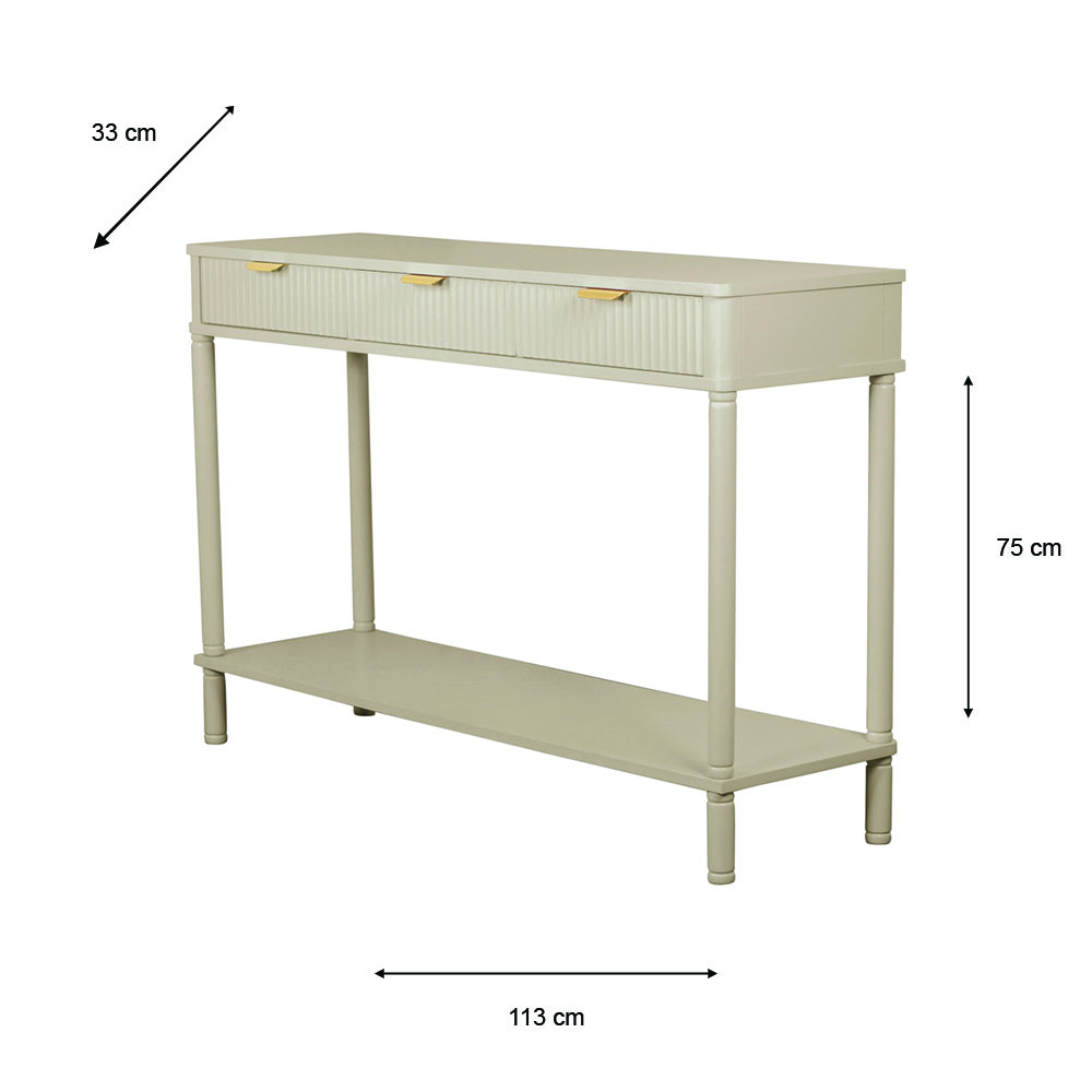 Parson 3 drawer console table