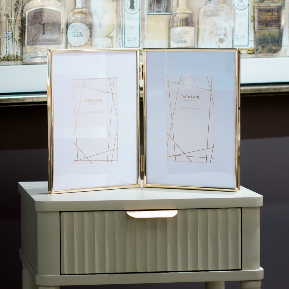 Lisa folding photo frame gold 4 x 6