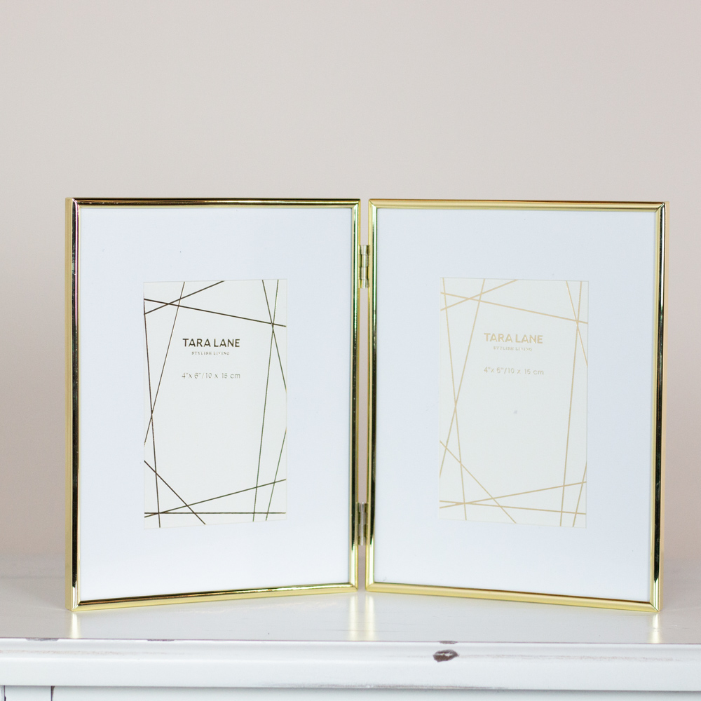 Lisa folding photo frame gold 4 x 6