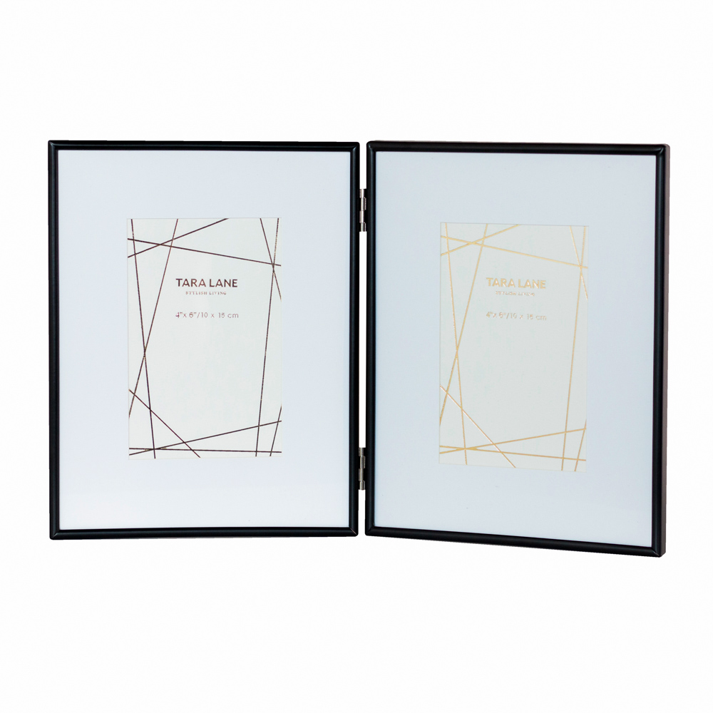 Lisa folding photo frame black 4 x 6
