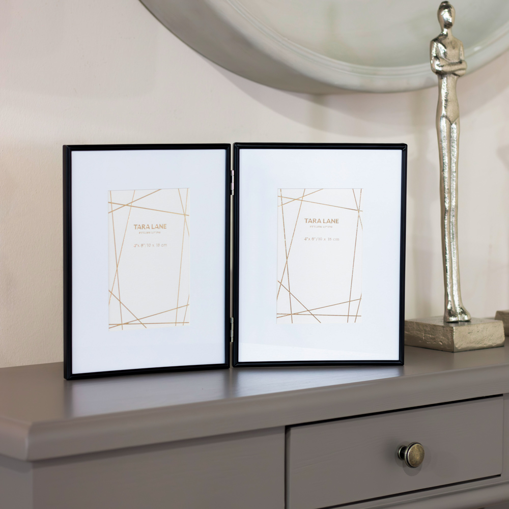 Lisa folding photo frame black 4 x 6