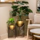 Misha s/2 planters with stand brass/black