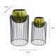 Misha s/2 planters with stand brass/black