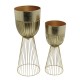 Sana s/2 planters with stand gold