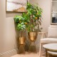 Sana s/2 planters with stand gold