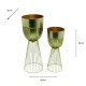 Sana s/2 planters with stand gold
