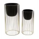 Ria s/2 planters with stand black/gold