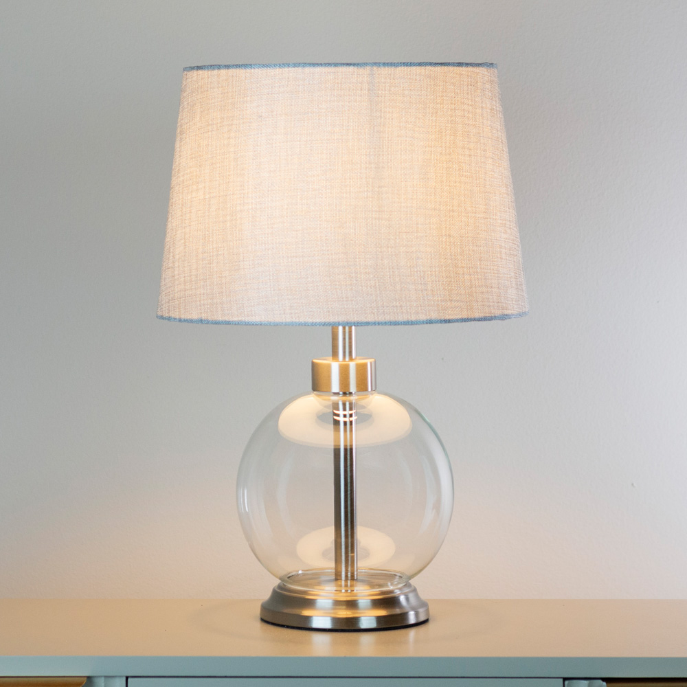 Bella glass lamp silver 45cm