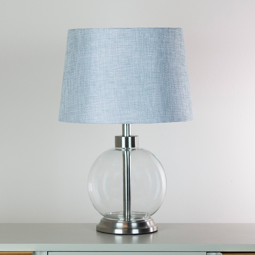 Bella glass lamp silver 45cm