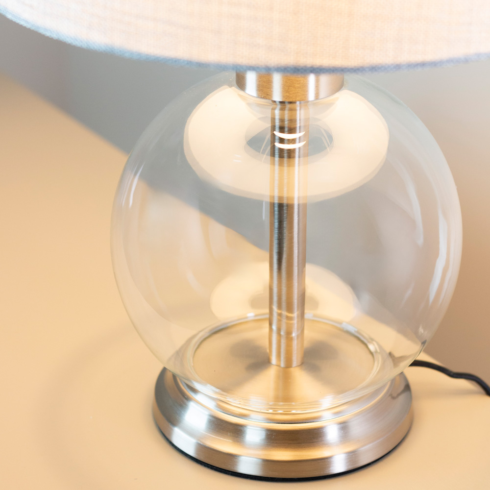 Bella glass lamp silver 45cm