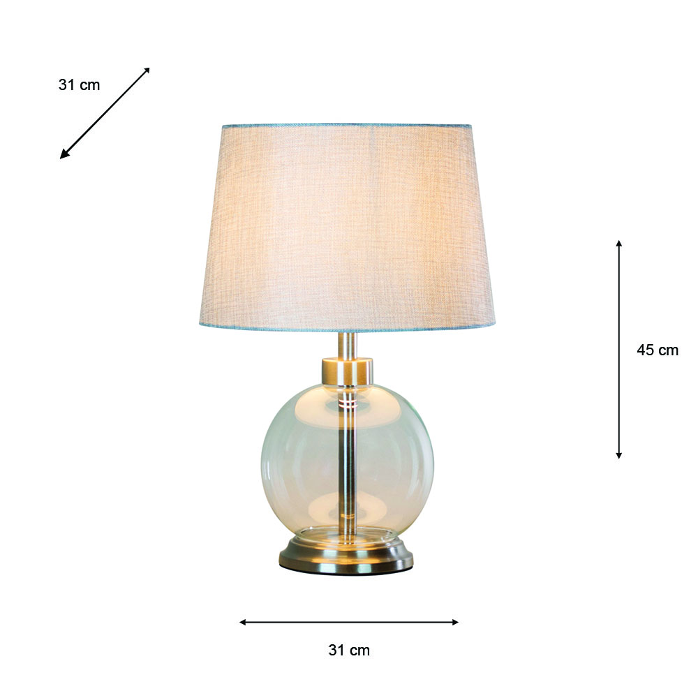 Bella glass lamp silver 45cm