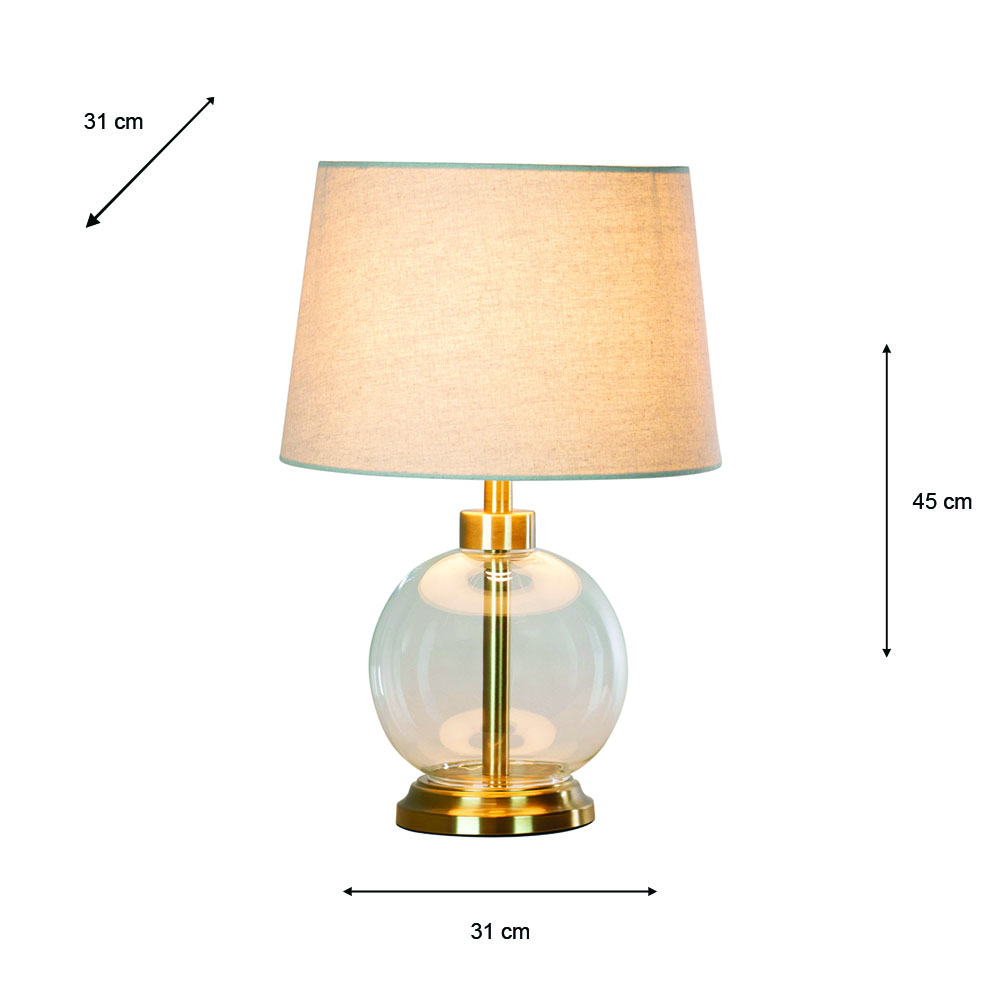 Bella glass lamp gold 45cm