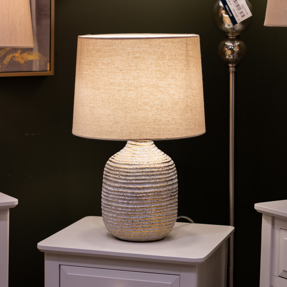 Tiana ceramic lamp ridged 43cm