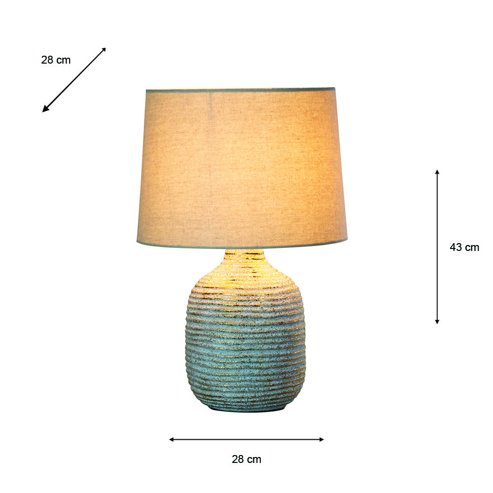 Tiana ceramic lamp ridged 43cm