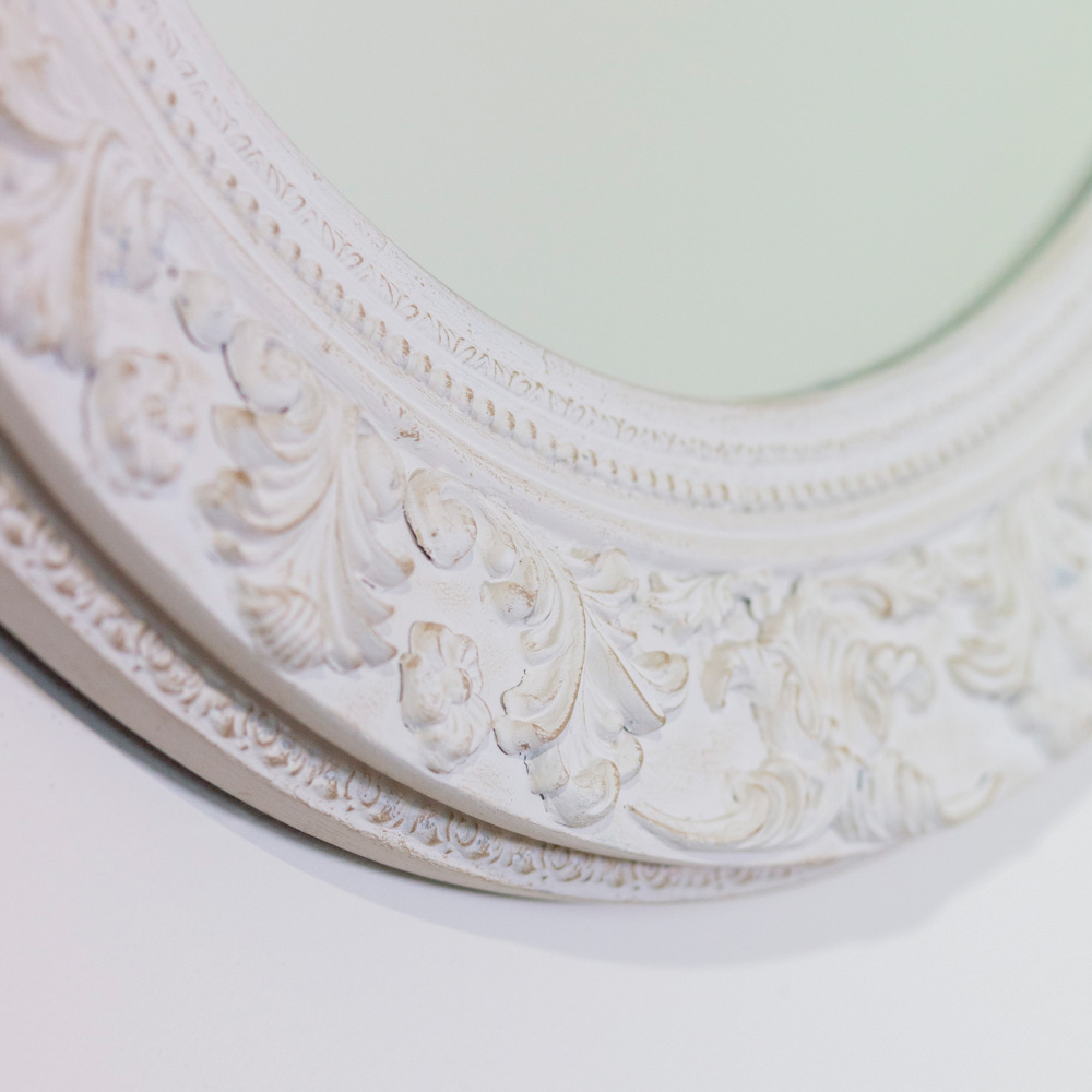 Yvette round mirror 90cm cream
