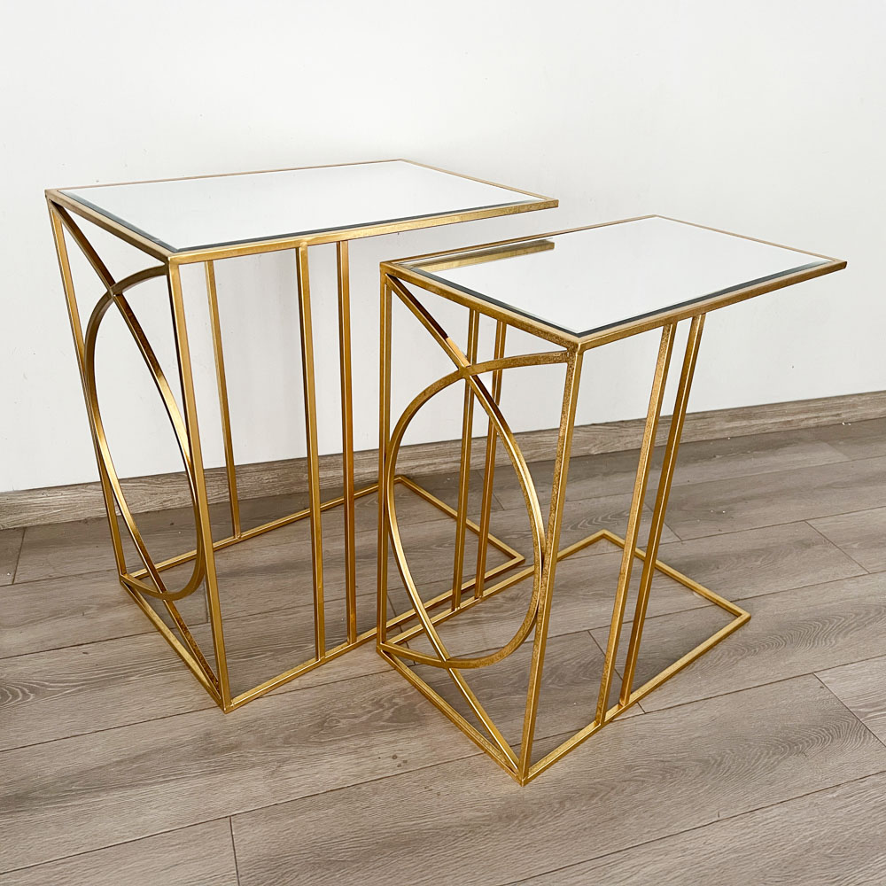 Franklin s/2 sofa tables gold