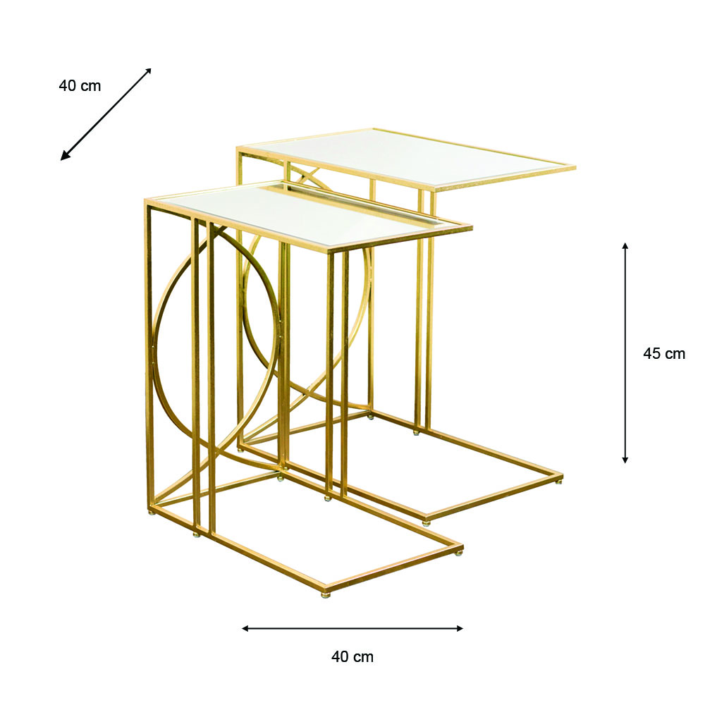 Franklin s/2 sofa tables gold