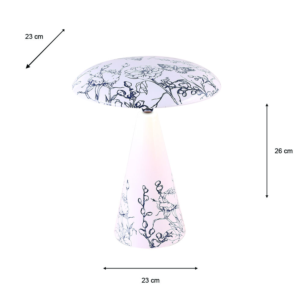 Neo usb rechargeable lamp floral white