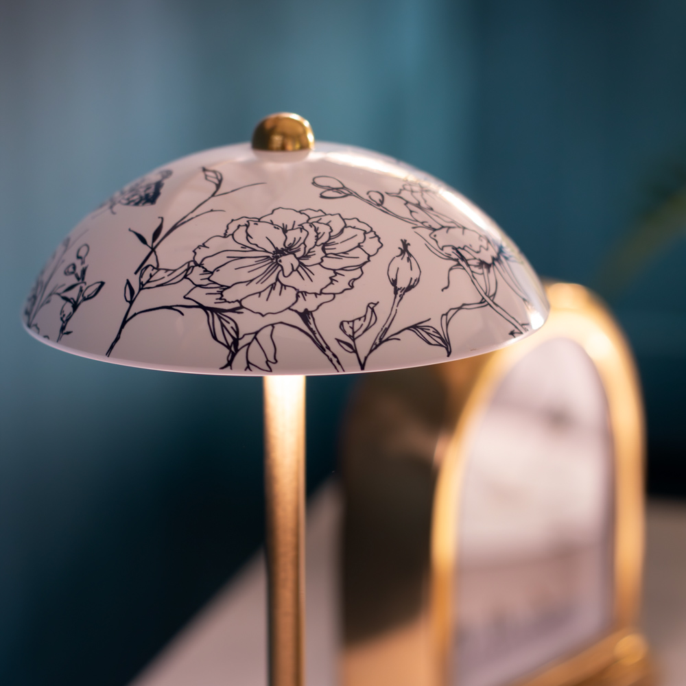 Apollo usb rechargeable lamp floral white