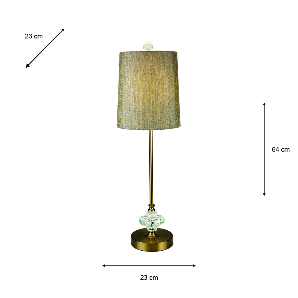 Sylvia buffet lamp champagne 64cm
