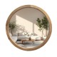 Round mirror wood/gold 100cm