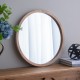 Round mirror wood/gold 100cm