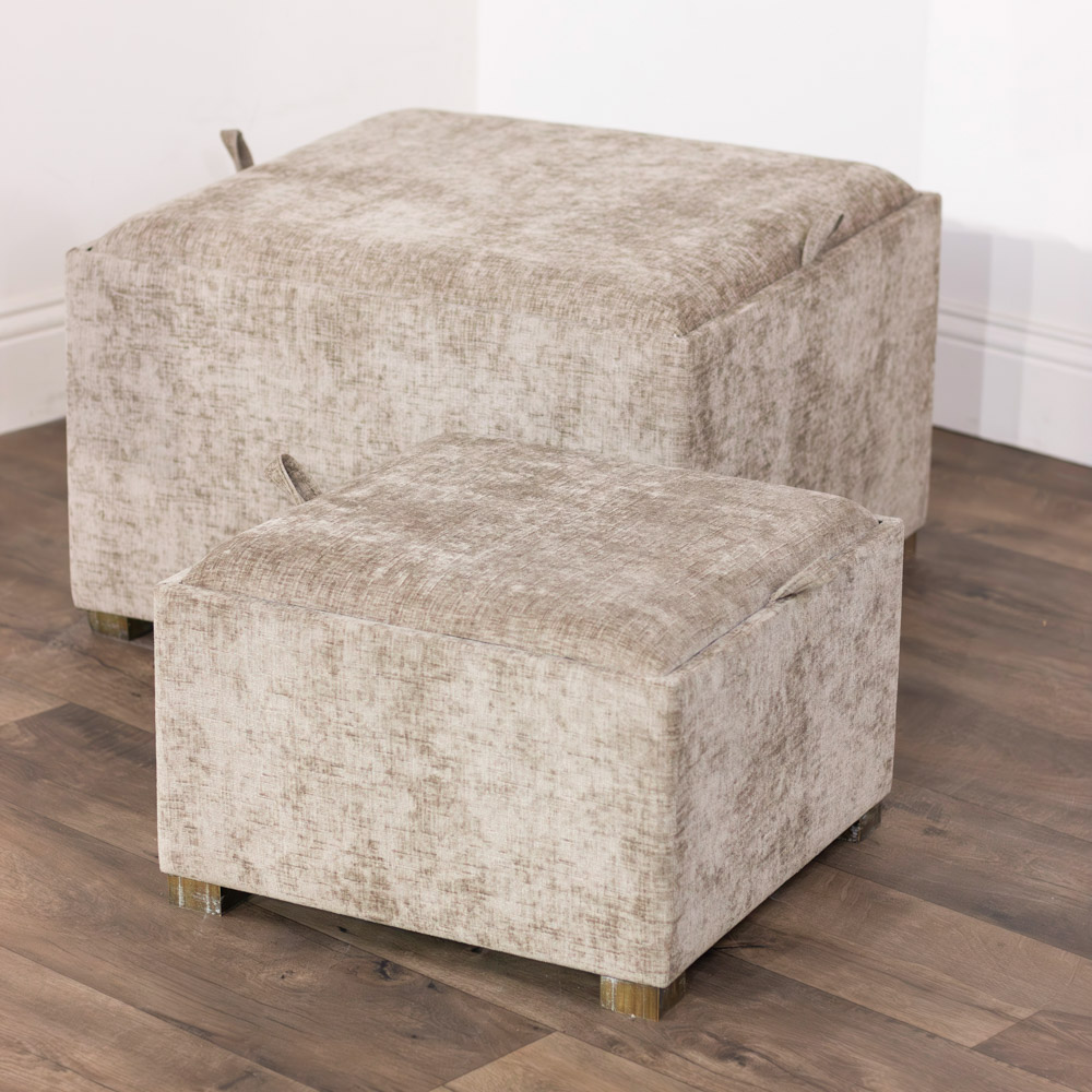 Maya s/2 tray table pouffes sand