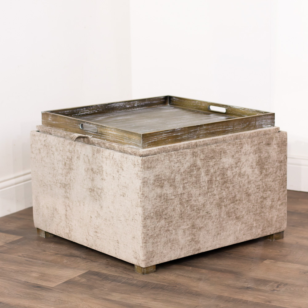 Maya s/2 tray table pouffes sand