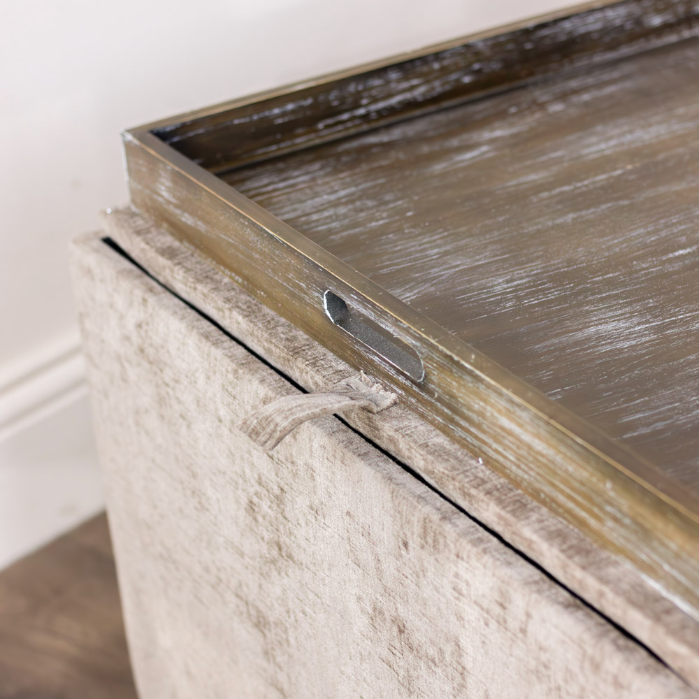 Maya s/2 tray table pouffes sand
