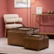 Maya s/2 tray table pouffes cappucino