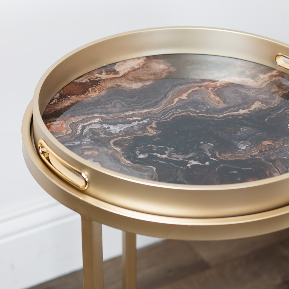 Nyra s/2 tray tables gold