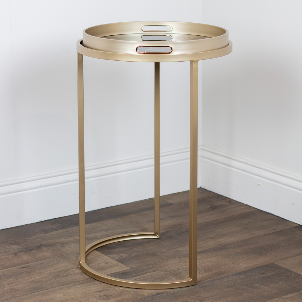 Nyra s/2 tray tables gold