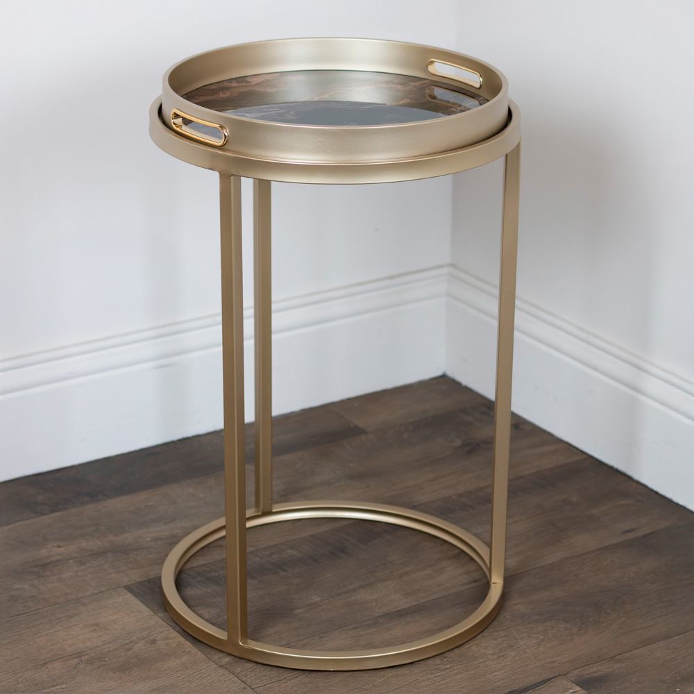 Nyra s/2 tray tables gold
