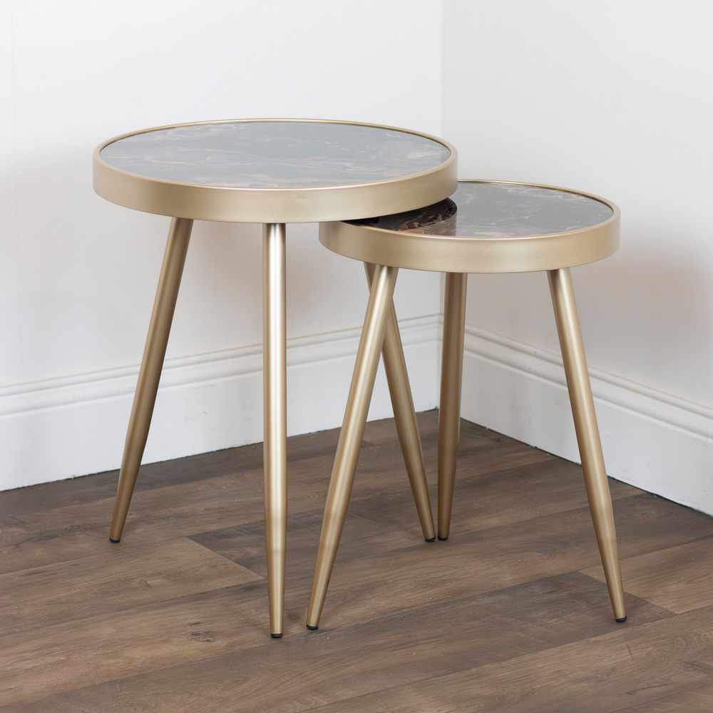 Nyra s/2 side tables gold