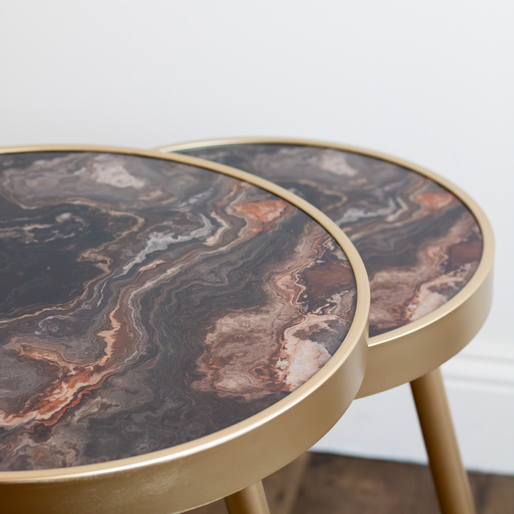 Nyra s/2 side tables gold