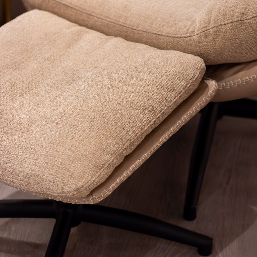Khloe rocking swivel chair with stool biscuit