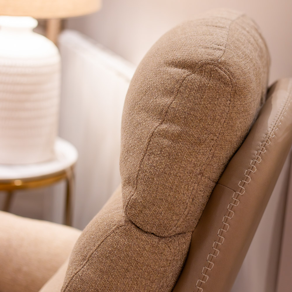 Khloe rocking swivel chair with stool biscuit