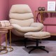 Khloe rocking swivel chair with stool biscuit