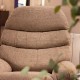 Khloe rocking swivel chair with stool latte