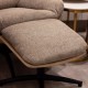 Khloe rocking swivel chair with stool latte