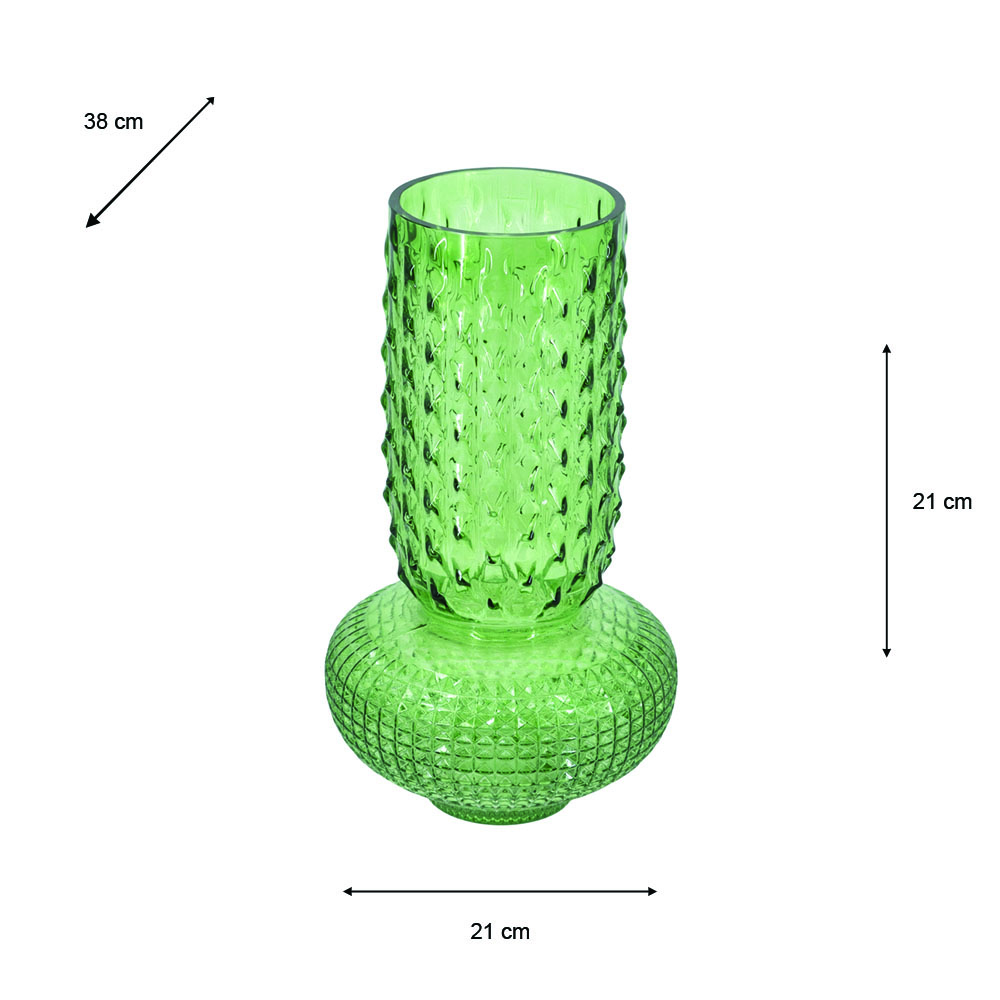 Glass vase green 38cm